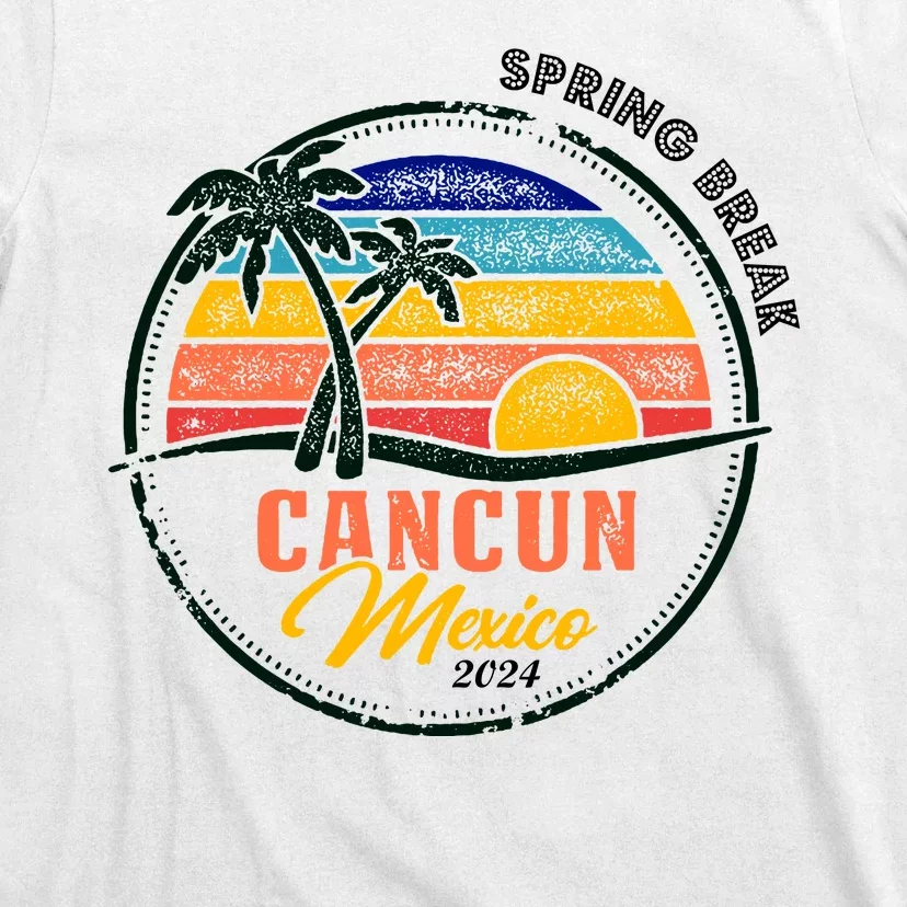 Spring Break 2024 Cancun Retro Sunset T-Shirt