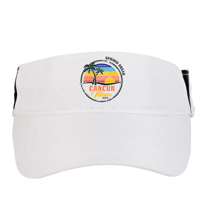 Spring Break 2024 Cancun Retro Sunset Adult Drive Performance Visor