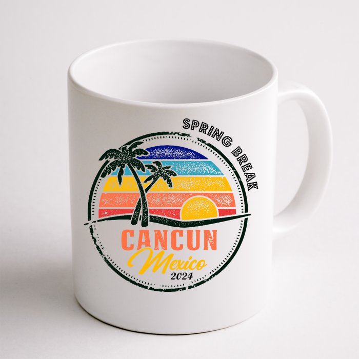 Spring Break 2024 Cancun Retro Sunset Front & Back Coffee Mug