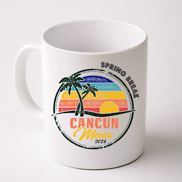 Spring Break 2024 Cancun Retro Sunset Front & Back Coffee Mug