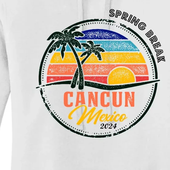 Spring Break 2024 Cancun Retro Sunset Women's Pullover Hoodie