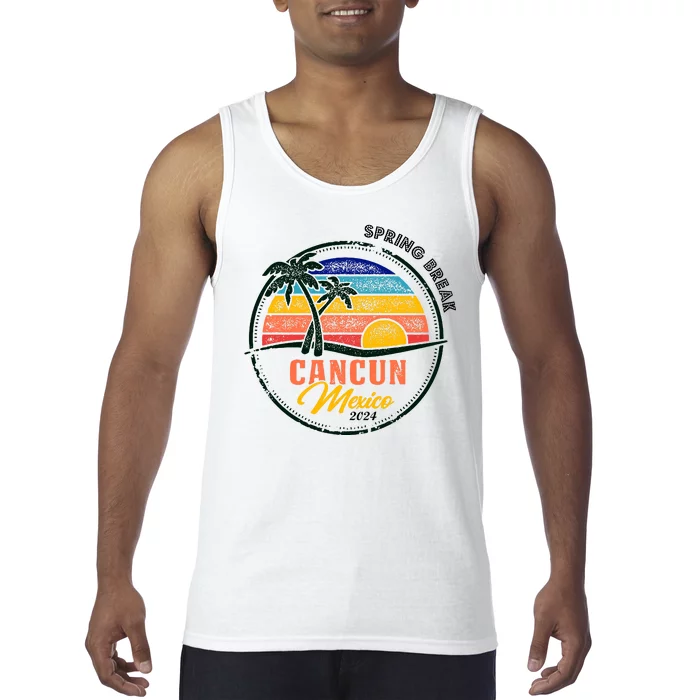 Spring Break 2024 Cancun Retro Sunset Tank Top