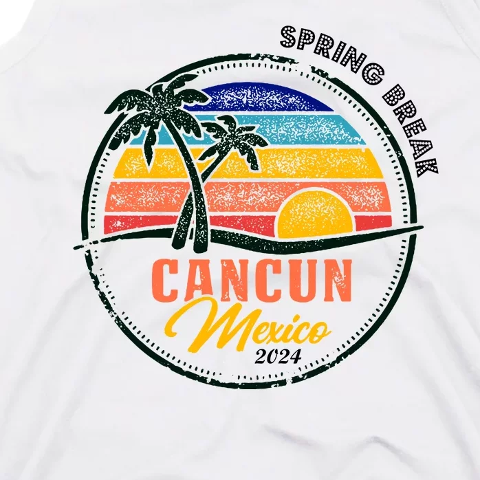 Spring Break 2024 Cancun Retro Sunset Tank Top