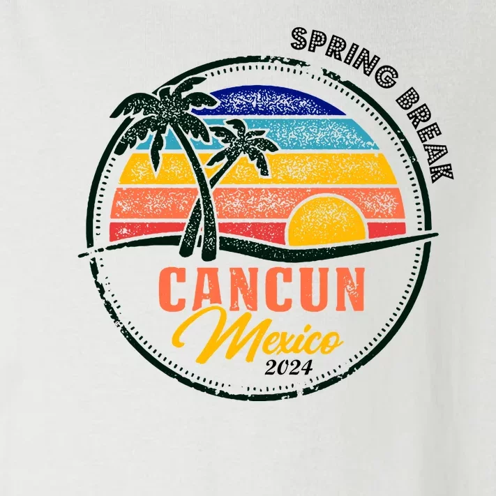 Spring Break 2024 Cancun Retro Sunset Toddler Long Sleeve Shirt