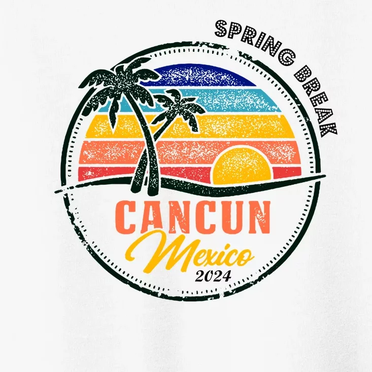 Spring Break 2024 Cancun Retro Sunset Toddler T-Shirt