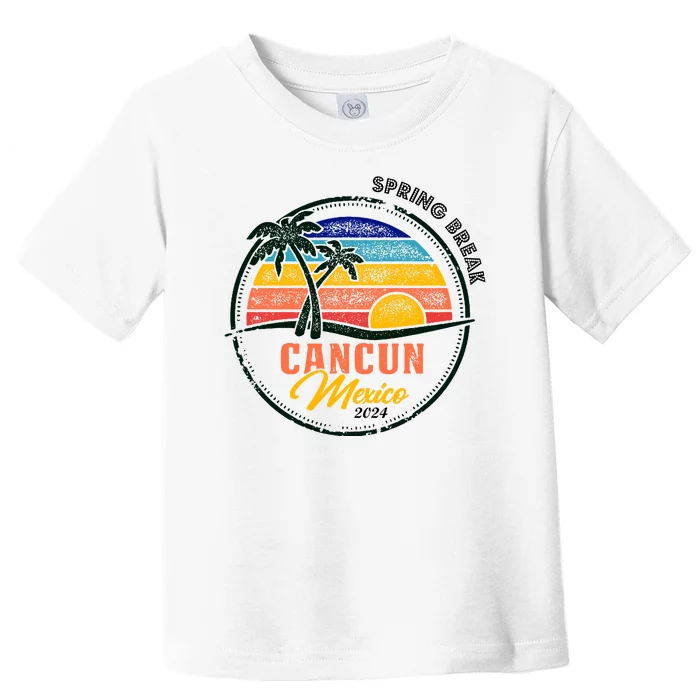 Spring Break 2024 Cancun Retro Sunset Toddler T-Shirt