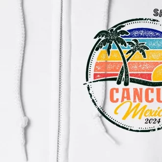 Spring Break 2024 Cancun Retro Sunset Full Zip Hoodie