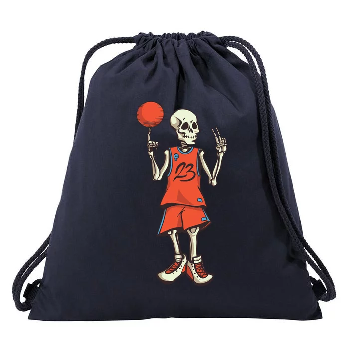 Skeleton Basketball Drawstring Bag