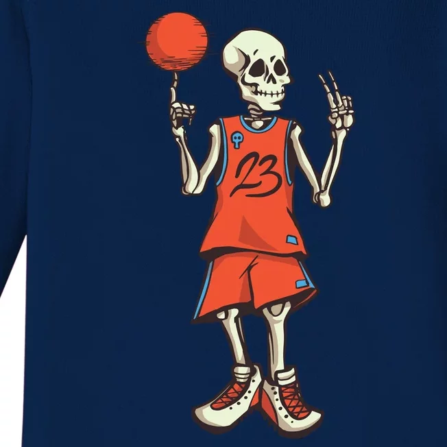 Skeleton Basketball Baby Long Sleeve Bodysuit