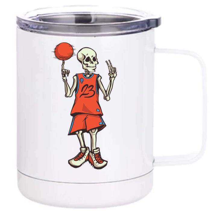 Skeleton Basketball Front & Back 12oz Stainless Steel Tumbler Cup