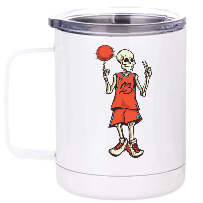 Skeleton Basketball Front & Back 12oz Stainless Steel Tumbler Cup