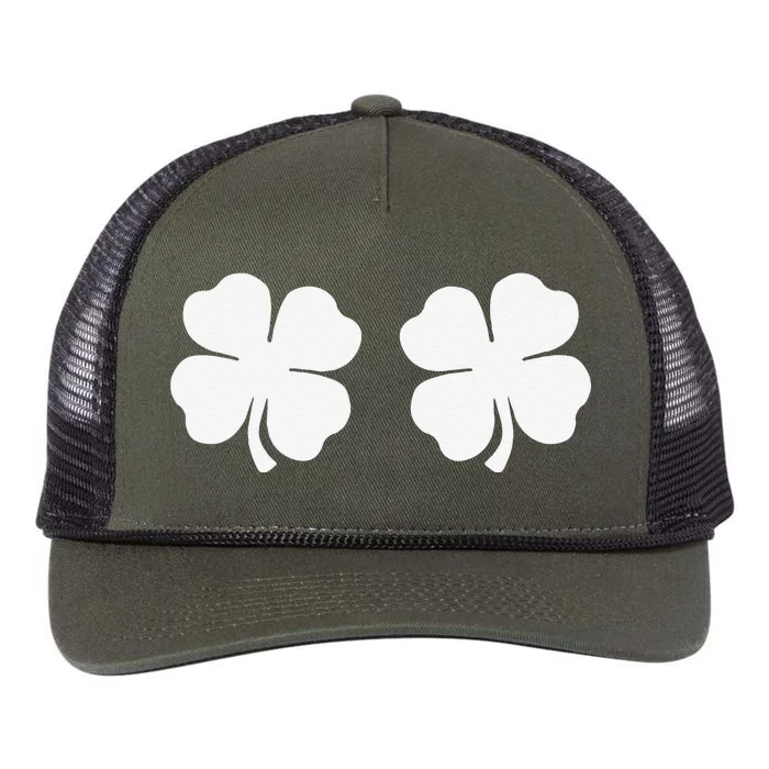 Shamrock Boobs 4 Leaf Clover Saint St. Patrick's Paddys Day Retro Rope Trucker Hat Cap