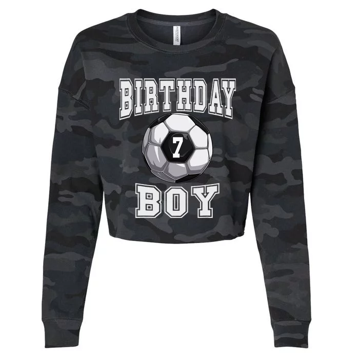 Soccer Birthday 7 Year old 7th Birthday Cropped Pullover Crew