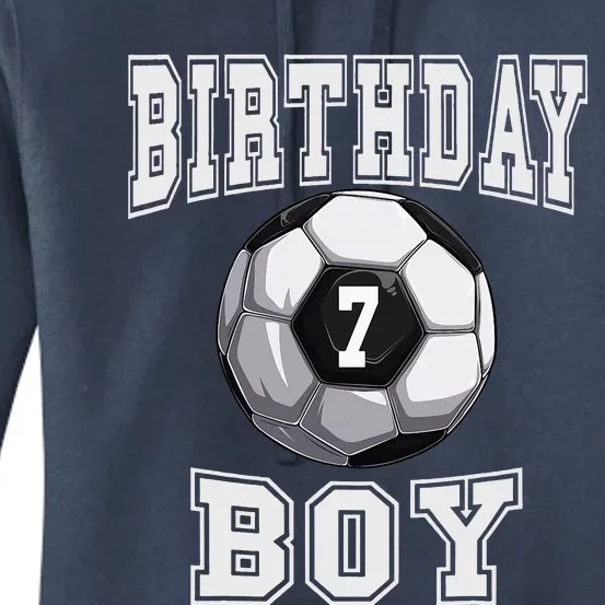 Soccer Birthday 7 Year old 7th Birthday Women's Pullover Hoodie