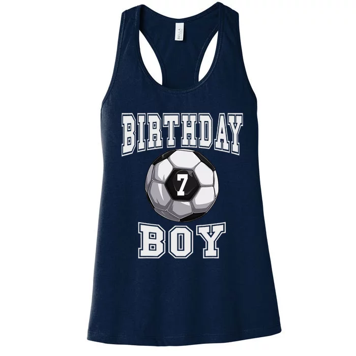 Soccer Birthday 7 Year old 7th Birthday Women's Racerback Tank