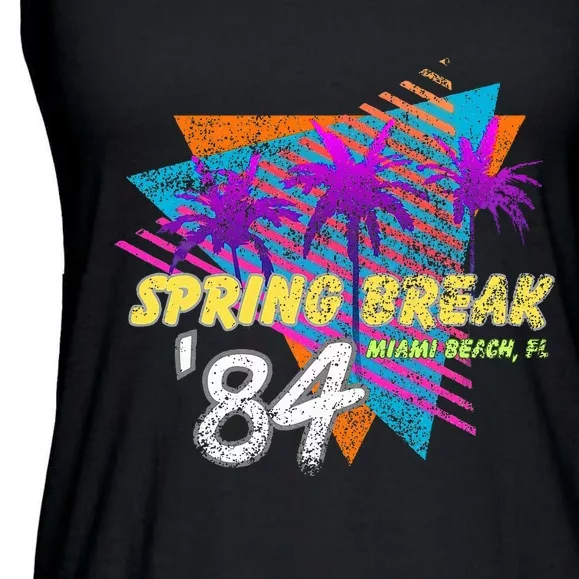 Spring Break 84 Miami Beach 80s Party Wear Ladies Essential Flowy Tank