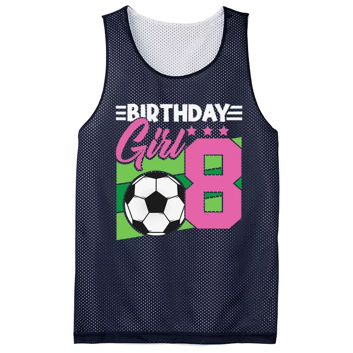 Soccer Birthday 8 Year Old Girl 8th Birthday Mesh Reversible Basketball Jersey Tank