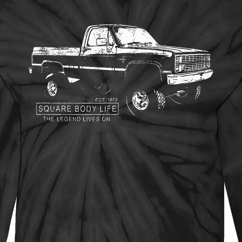 Square Body 80s Pickup Truck Squarebody Tie-Dye Long Sleeve Shirt