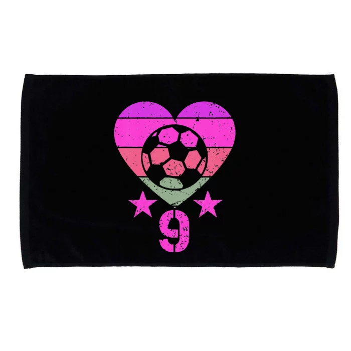 Soccer Birthday 9 Year Old Ninth 9th Birthday Microfiber Hand Towel