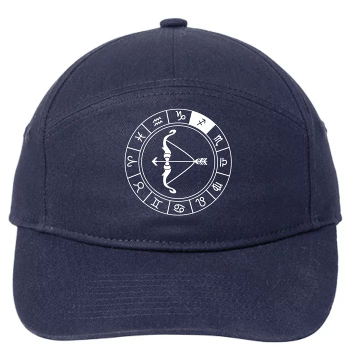 Sagittarius Bow And Arrow Zodiac Sign Sagittarius Gift 7-Panel Snapback Hat