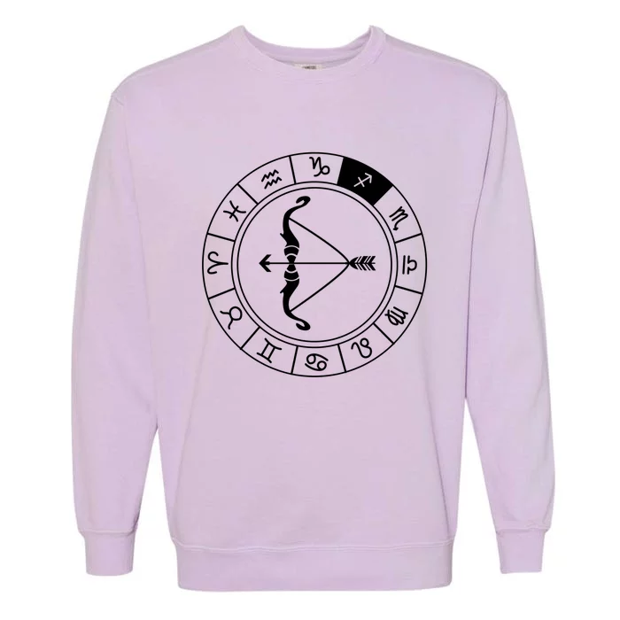 Sagittarius Bow And Arrow Zodiac Sign Sagittarius Gift Garment-Dyed Sweatshirt