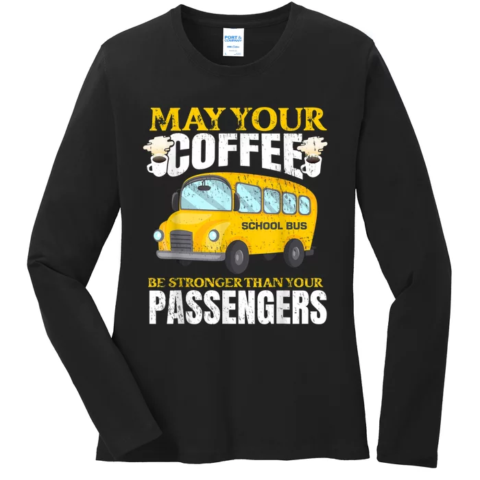 School Bus Apparel For A School Bus Driver Ladies Long Sleeve Shirt