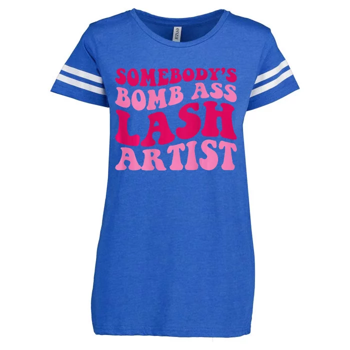 Somebodys Bomb Ass Lash Artist Funny Lash Tech Funny Groovy Enza Ladies Jersey Football T-Shirt