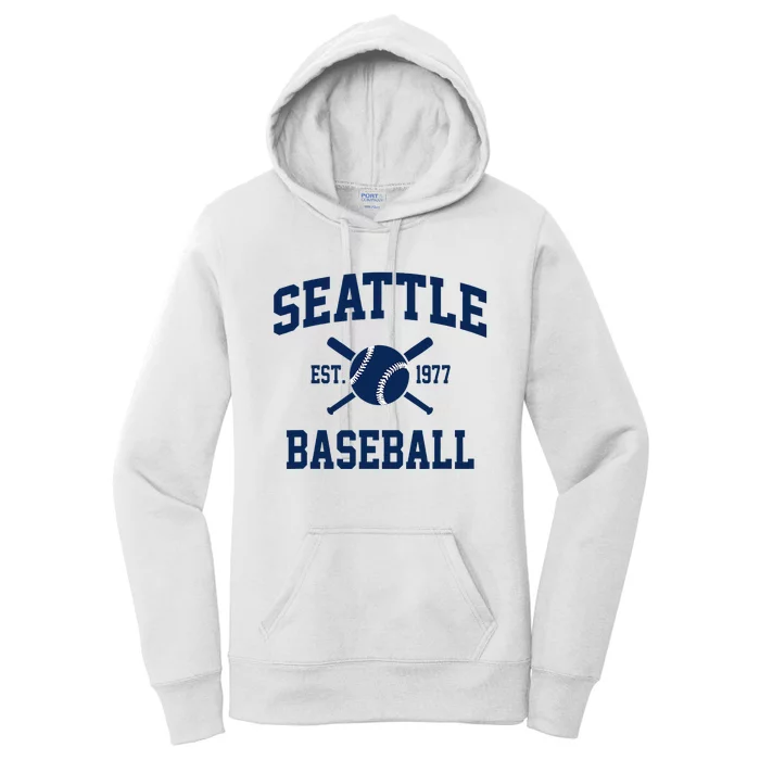 Seattle Baseball Athletic Vintage Sports Team Fan Women's Pullover Hoodie