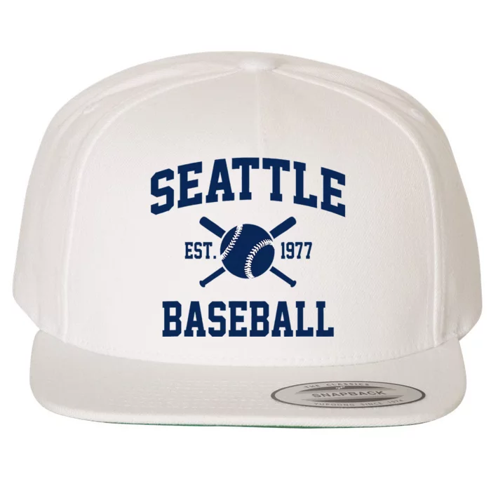 Seattle Baseball Athletic Vintage Sports Team Fan Wool Snapback Cap