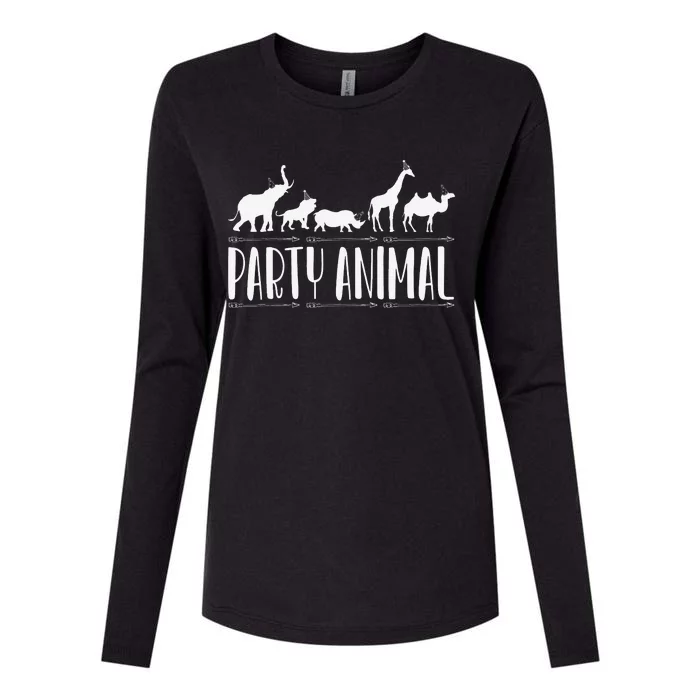 Safari Birthday Animals Party  Zoo Lover Womens Cotton Relaxed Long Sleeve T-Shirt