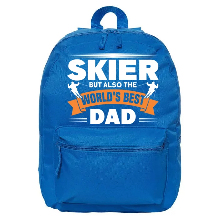 Skier But Also The World's Best Dad Ski Skiing Great Gift 16 in Basic Backpack