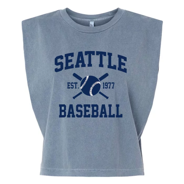 Seattle Baseball Athletic Vintage Sports Team Fan Garment-Dyed Women's Muscle Tee