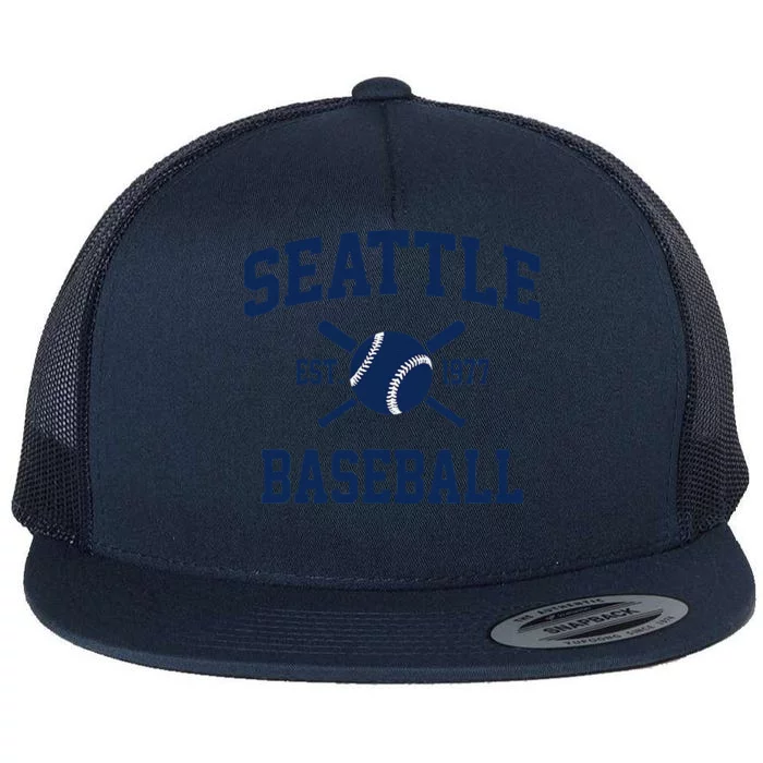 Seattle Baseball Athletic Vintage Sports Team Fan Flat Bill Trucker Hat