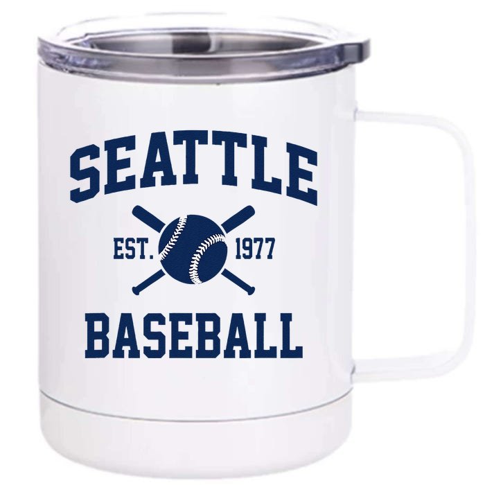 Seattle Baseball Athletic Vintage Sports Team Fan Front & Back 12oz Stainless Steel Tumbler Cup