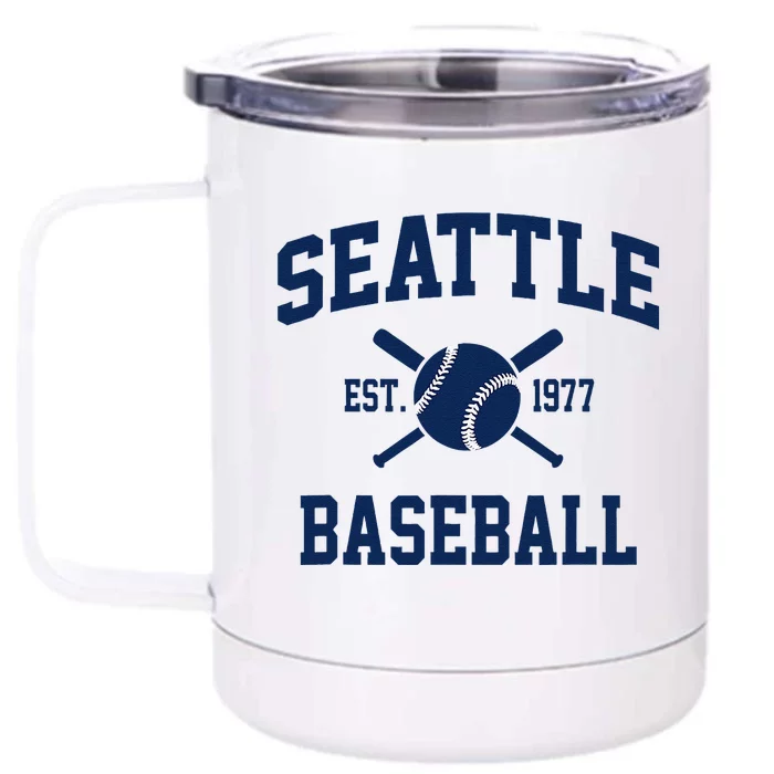 Seattle Baseball Athletic Vintage Sports Team Fan Front & Back 12oz Stainless Steel Tumbler Cup