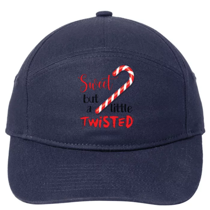 Sweet But A Little Twisted Candy Cane Gift 7-Panel Snapback Hat