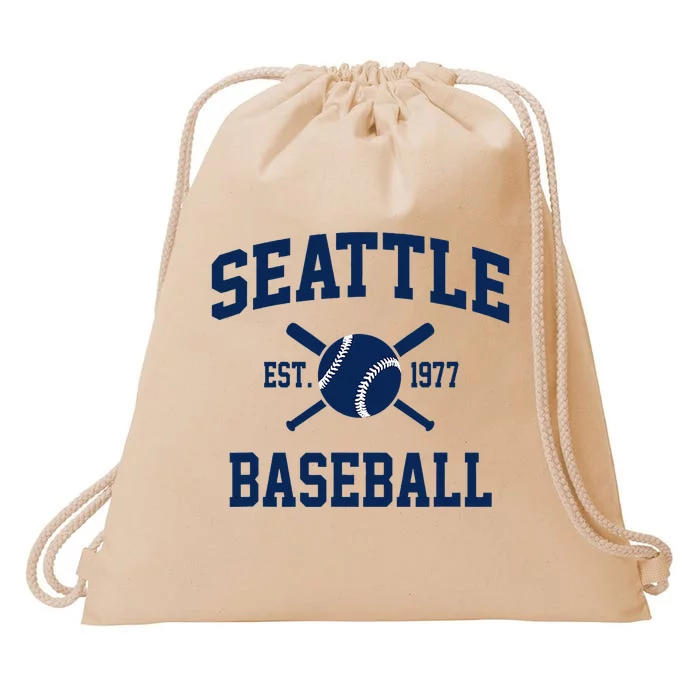 Seattle Baseball Athletic Vintage Sports Team Fan Drawstring Bag