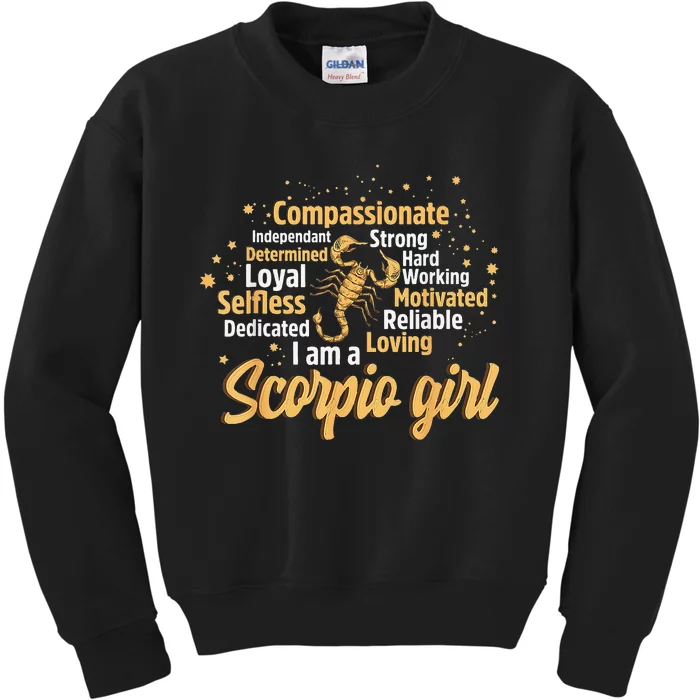 Scorpio Birthday Astrology Zodiac Sign Wo Scorpio Kids Sweatshirt