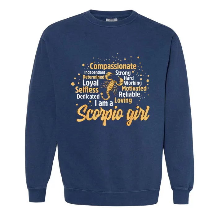 Scorpio Birthday Astrology Zodiac Sign Wo Scorpio Garment-Dyed Sweatshirt