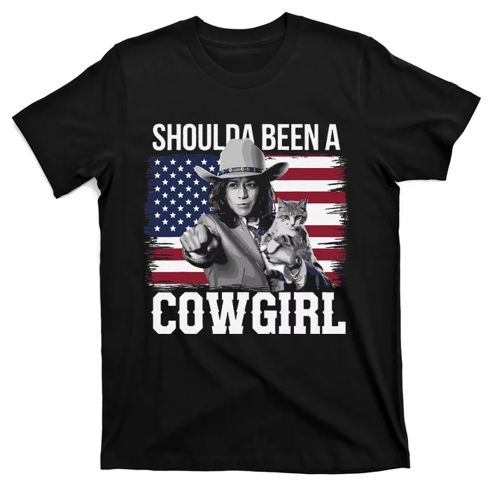 Shoulda Been A Cowgirl Patriotic Western Kamala Harris 2024 T-Shirt