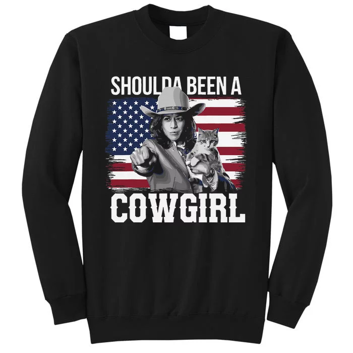 Shoulda Been A Cowgirl Patriotic Western Kamala Harris 2024 Tall Sweatshirt