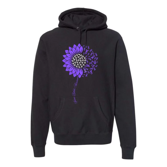 Spina Bifida Awareness Month Sunflower Purple Premium Hoodie