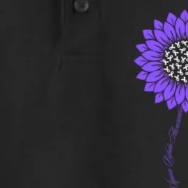 Spina Bifida Awareness Month Sunflower Purple Dry Zone Grid Performance Polo