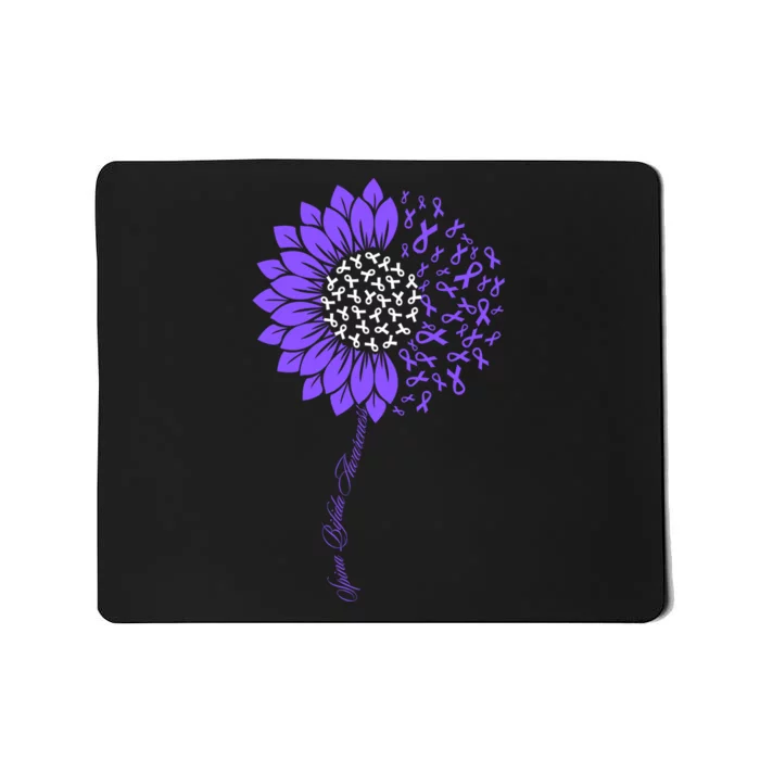 Spina Bifida Awareness Month Sunflower Purple Mousepad