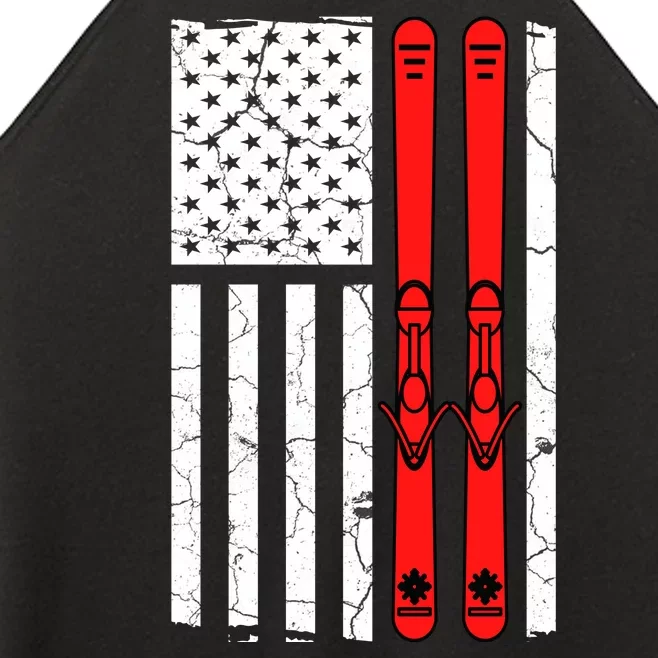 Ski Boarding American Flag Sport Hobby Women’s Perfect Tri Rocker Tank