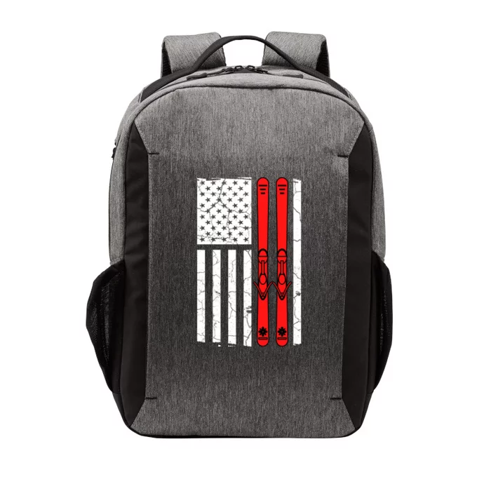 Ski Boarding American Flag Sport Hobby Vector Backpack