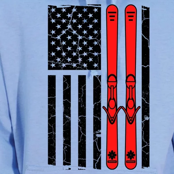 Ski Boarding American Flag Sport Hobby Unisex Surf Hoodie