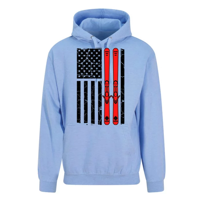 Ski Boarding American Flag Sport Hobby Unisex Surf Hoodie