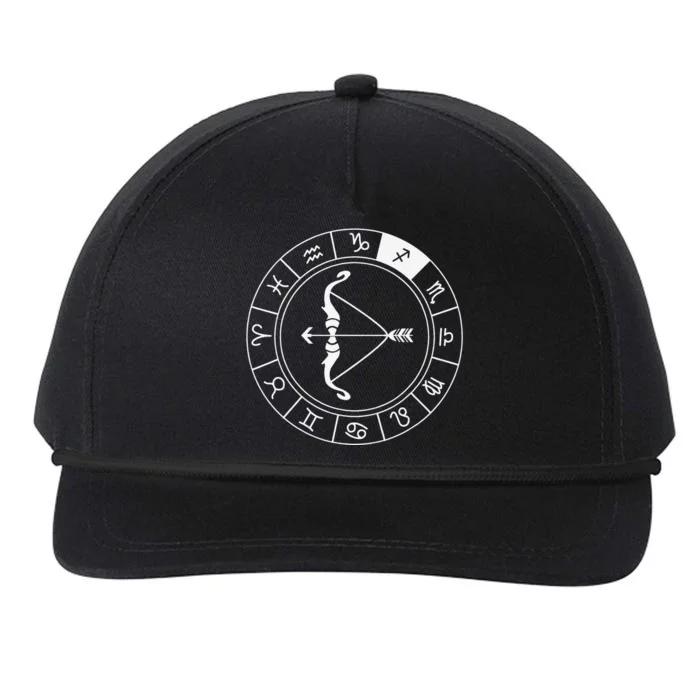 Sagittarius Bow And Arrow Zodiac Sign Sagittarius Snapback Five-Panel Rope Hat