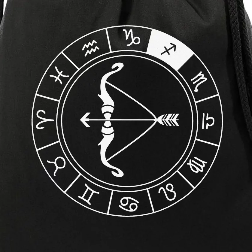 Sagittarius Bow And Arrow Zodiac Sign Sagittarius Drawstring Bag